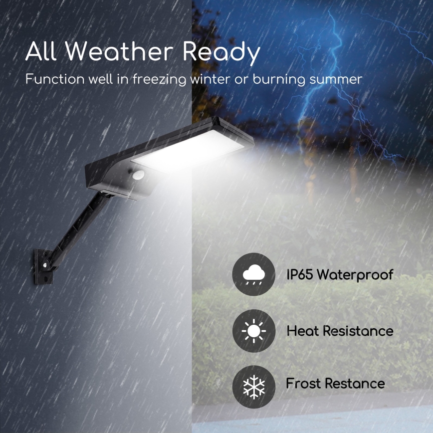 Aigostar - LED Ljusreglerad solcell lampa med sensor LED/2,3W/5,5V IP65 1800 mAh + fjärrkontroll