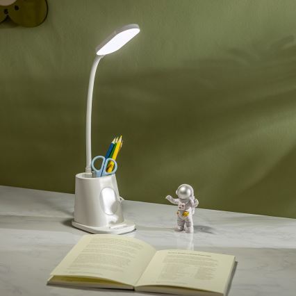 Aigostar - LED Ljusreglerad uppladdningsbar bordslampa LED/2,8W/5V 1800mAh 3000/5000K vit