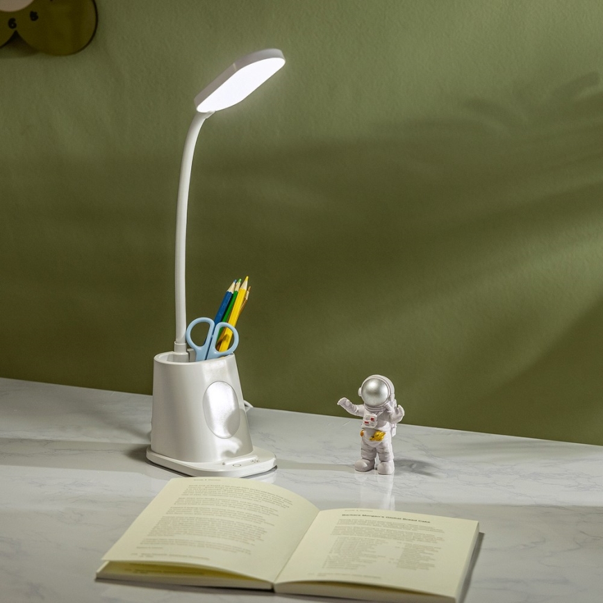Aigostar - LED Ljusreglerad uppladdningsbar bordslampa LED/2,8W/5V 1800mAh 3000/5000K vit