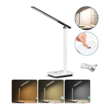 Aigostar - LED Ljusreglerad uppladdningsbar bordslampa LED/5W/5V 3000-6500K vit/svart