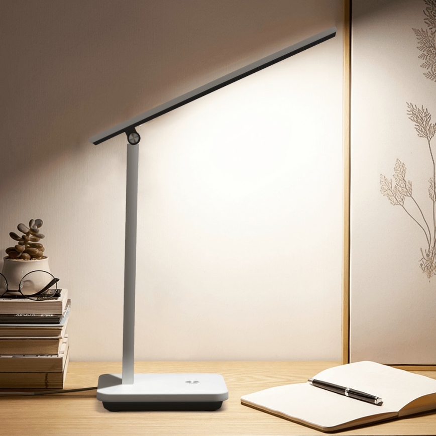 Aigostar - LED Ljusreglerad uppladdningsbar bordslampa LED/5W/5V 3000-6500K vit/svart