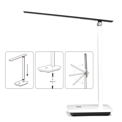 Aigostar - LED Ljusreglerad uppladdningsbar bordslampa LED/5W/5V 3000-6500K vit/svart