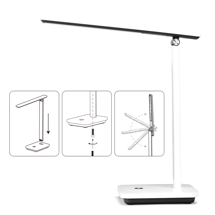 Aigostar - LED Ljusreglerad uppladdningsbar bordslampa LED/5W/5V 3000-6500K vit/svart