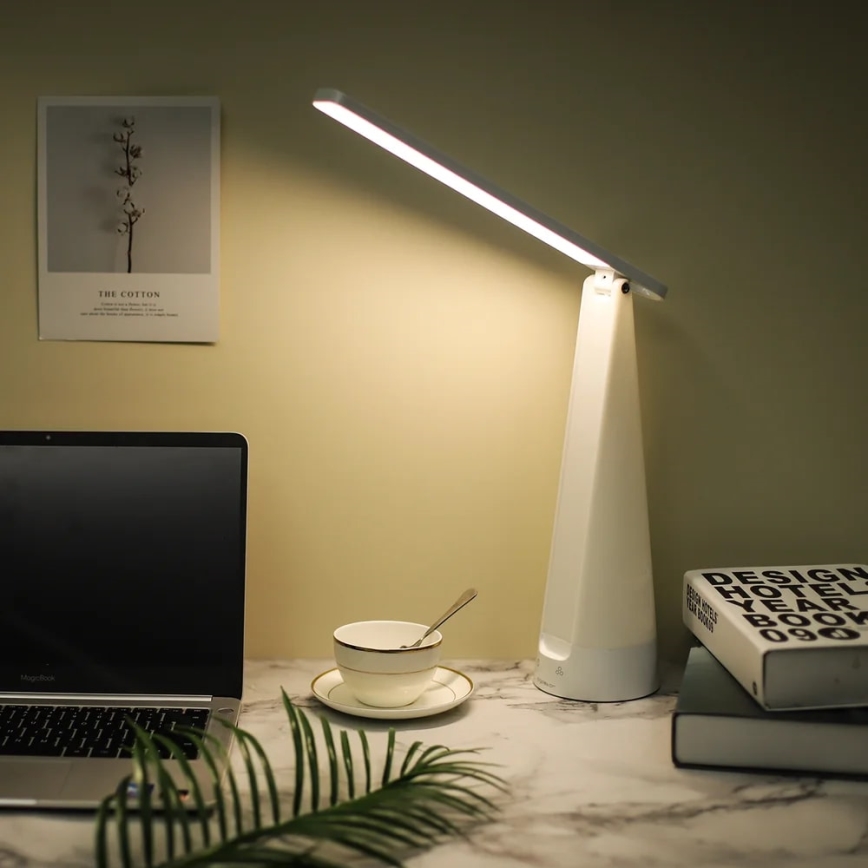 Aigostar - LED Ljusreglerad uppladdningsbar bordslampa LED/7W/5V 4000K 4400 mAh vit