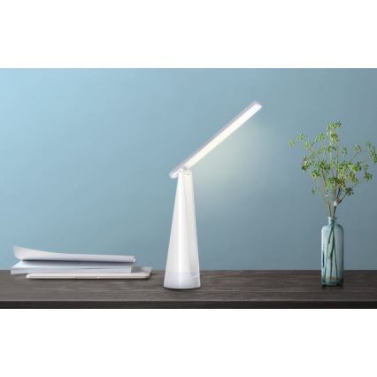 Aigostar - LED Ljusreglerad uppladdningsbar bordslampa LED/7W/5V 4000K 4400 mAh vit