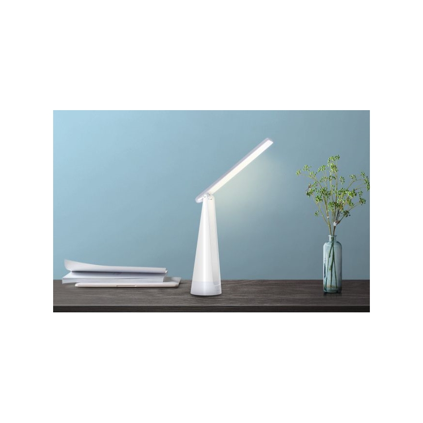 Aigostar - LED Ljusreglerad uppladdningsbar bordslampa LED/7W/5V 4000K 4400 mAh vit