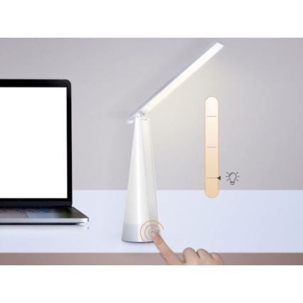 Aigostar - LED Ljusreglerad uppladdningsbar bordslampa LED/7W/5V 4000K 4400 mAh vit