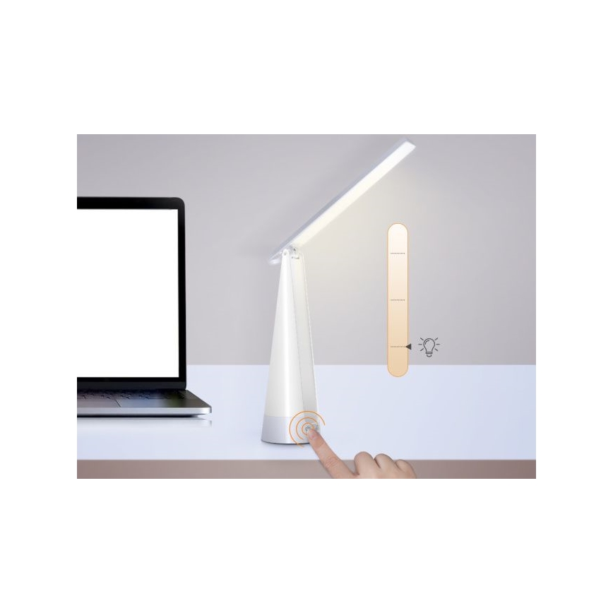 Aigostar - LED Ljusreglerad uppladdningsbar bordslampa LED/7W/5V 4000K 4400 mAh vit