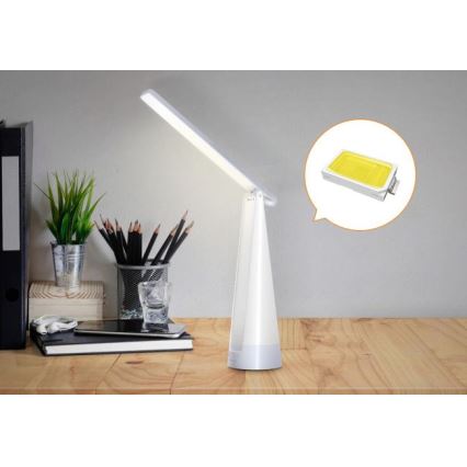 Aigostar - LED Ljusreglerad uppladdningsbar bordslampa LED/7W/5V 4000K 4400 mAh vit