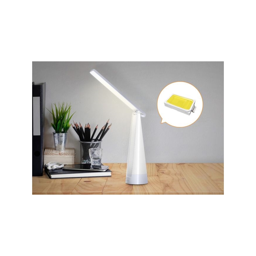 Aigostar - LED Ljusreglerad uppladdningsbar bordslampa LED/7W/5V 4000K 4400 mAh vit