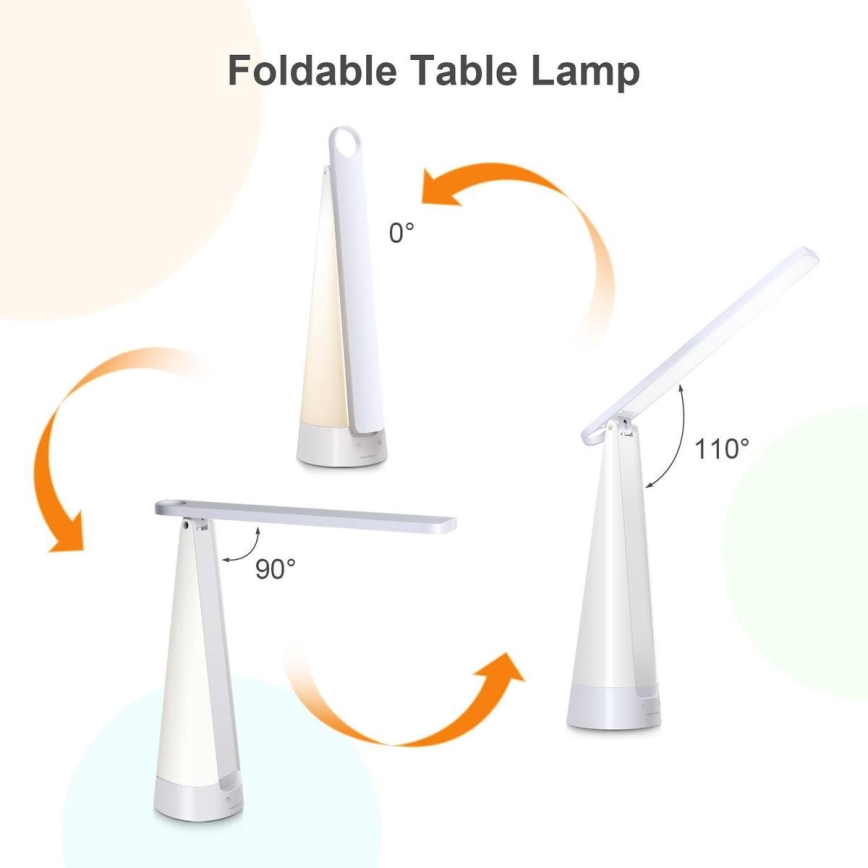 Aigostar - LED Ljusreglerad uppladdningsbar bordslampa LED/7W/5V 4000K 4400 mAh vit