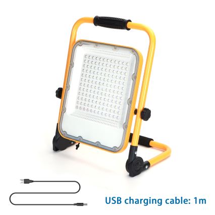 Aigostar - LED Ljusreglerad uppladdningsbar strålkastare LED/100W/5V 6500K IP65 1500mAh