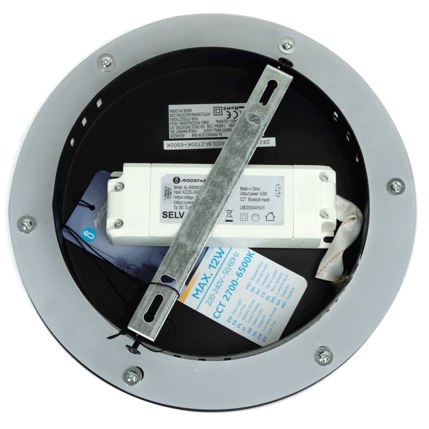 Aigostar - LED ljusreglerad vägglampa MESH Smart LED/12W/230V 2700-6500K svart