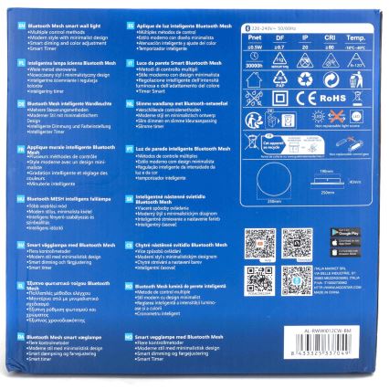 Aigostar - LED ljusreglerad vägglampa MESH Smart LED/12W/230V 2700-6500K vit