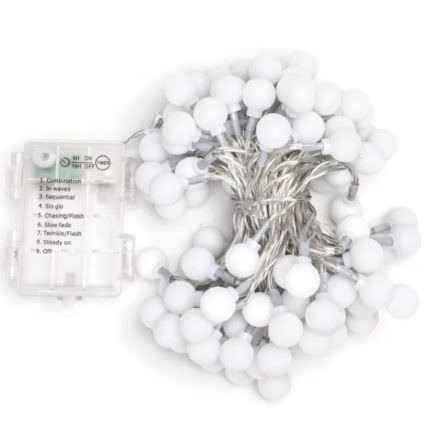 Aigostar - LED julkedja för utomhusbruk 100xLED/3xAA/8 funktioner 10,3 m IP44 kall vit