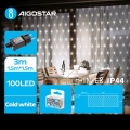 Aigostar - LED ljusslinga för utomhusbruk 100xLED/8 funktioner 4,5x1,5m IP44 kall vit
