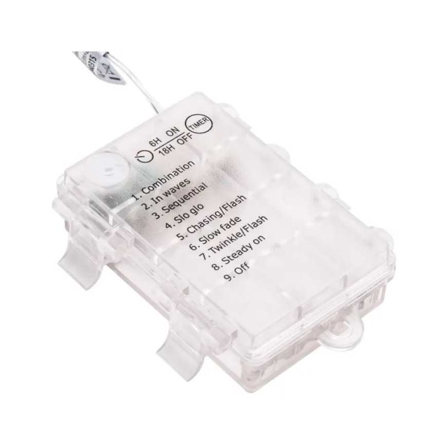 Aigostar - LED julkedja för utomhusbruk 25xLED/3xAA/8 funktioner 2,8 m IP44 kall vit