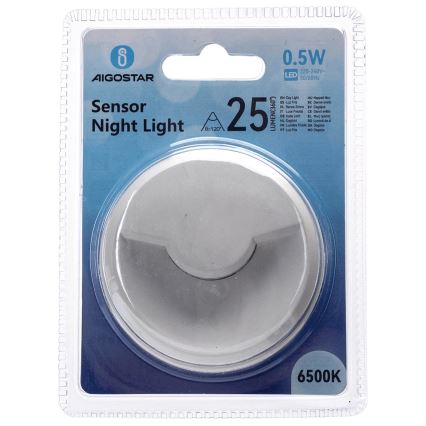 Aigostar - LED Nattlampa med skymningssensor LED/0,5W/230V 6500K
