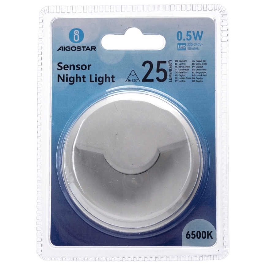 Aigostar - LED Nattlampa med skymningssensor LED/0,5W/230V 6500K