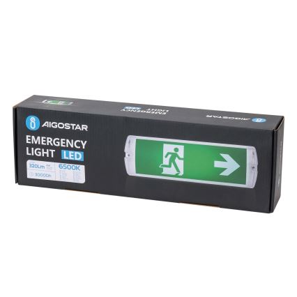 Aigostar - LED nödbelysning EMERGENCY EXIT LED/4W/230V IP65 6500K 600mAh