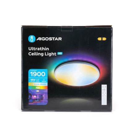 Aigostar - LED RGB Ljusreglerad vägglampa för badrum LED/18W/230V 3000-6500K diameter 30 cm IP44 + fjärrkontroll