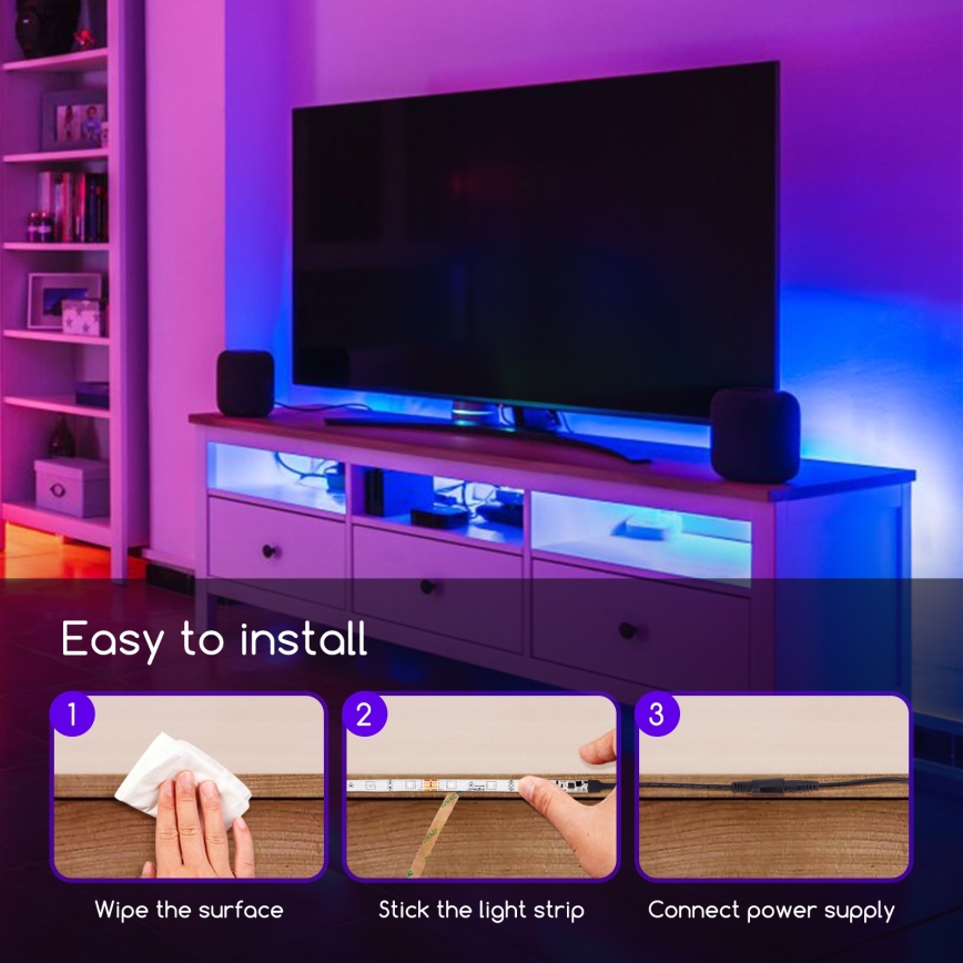 Aigostar - LED RGB Dimbar slinga 3m LED/24W/12/230V IP65 + fjärrkontroll
