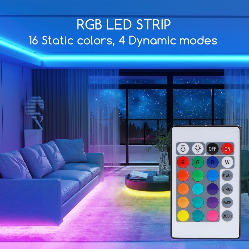 Aigostar - LED RGB Dimbar slinga 3m LED/24W/12/230V IP65 + fjärrkontroll