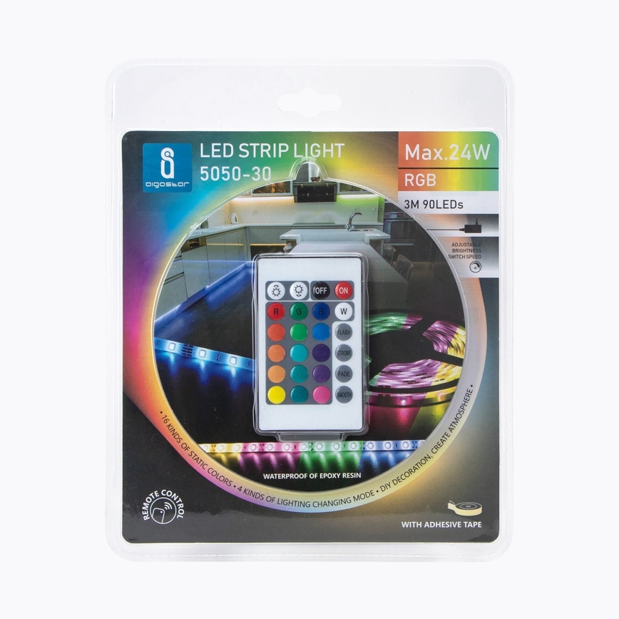 Aigostar - LED RGB Dimbar slinga 3m LED/24W/12/230V IP65 + fjärrkontroll