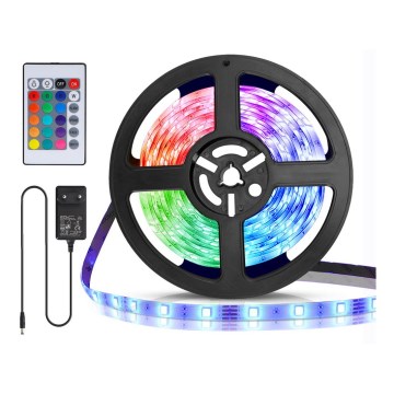 Aigostar - LED RGB Dimbar slinga 5m LED/24W/12/230V IP65 + RC