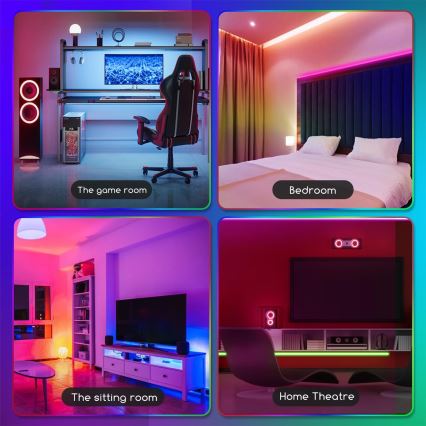 Aigostar - LED RGB Dimbar slinga 5m LED/24W/12/230V IP65 + RC