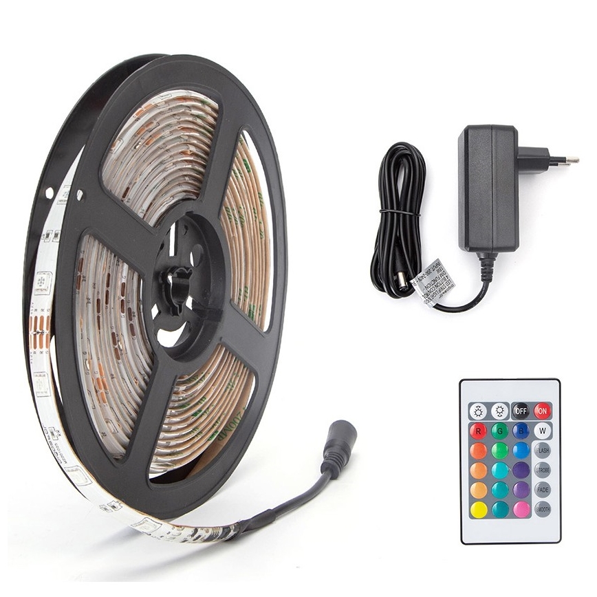 Aigostar - LED RGB Dimbar slinga 5m LED/24W/12/230V IP65 + RC