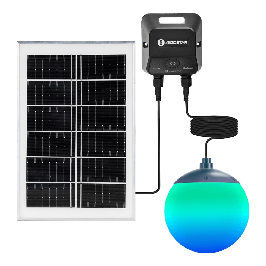 Aigostar - LED RGB Dimbar  solcellsljuskrona MESH LED/20W/3,7V 4000 mAh 2700K-6500K IP65 diameter 15 cm
