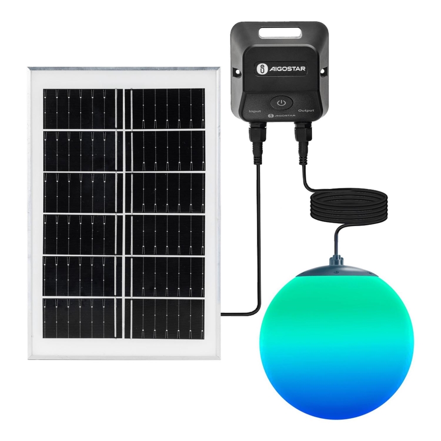 Aigostar - LED RGB Dimbar  solcellsljuskrona MESH LED/20W/3,7V 4000 mAh 2700K-6500K IP65 diameter 20 cm