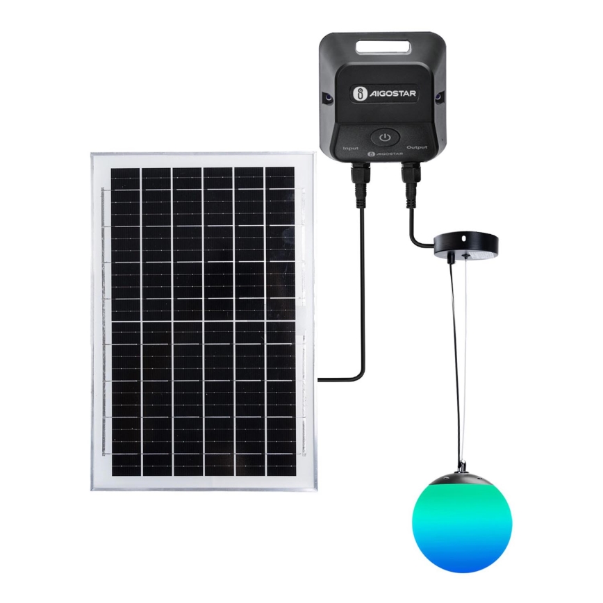 Aigostar - LED RGB Dimbar  solcellsljuskrona MESH LED/35W/3,7V 8000 mAh 2700K-6500K IP65 diameter 50 cm