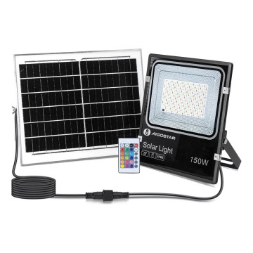 Aigostar - LED RGB Dimbar solcellsstrålkastare LED/150W/3,2V IP66 + fjärrkontroll