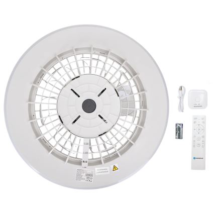 Aigostar - LED RGB Dimbar taklampa med fläkt MESH LED/40W/230V 2700-6500K vit + fjärrkontroll