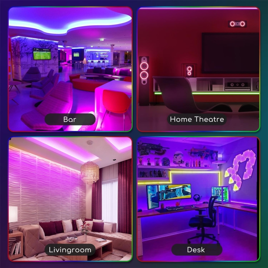 Aigostar - LED RGB Dimbar utomhusslinga 3m LED/24W/12/230V IP65