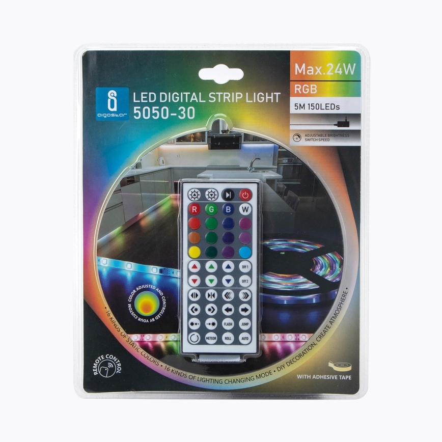 Aigostar - LED RGB Dimbar utomhusslinga 5m LED/24W/12/230V IP65