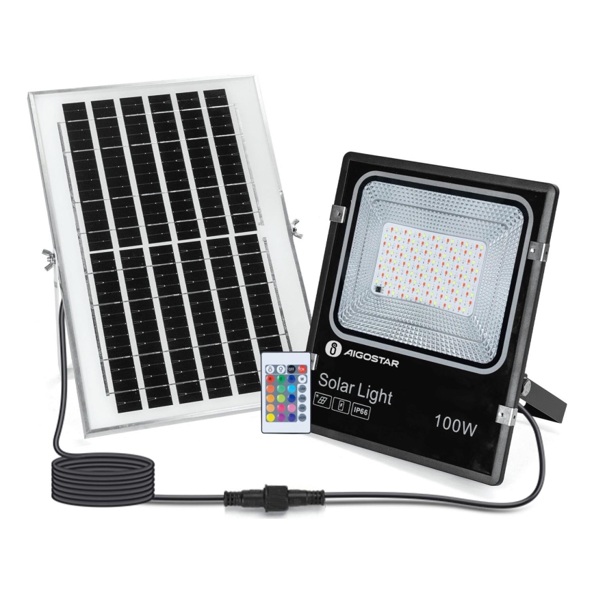 Aigostar - LED RGB Dimbart solreflektor LED/100W/3,2V IP66 + fjärrkontroll
