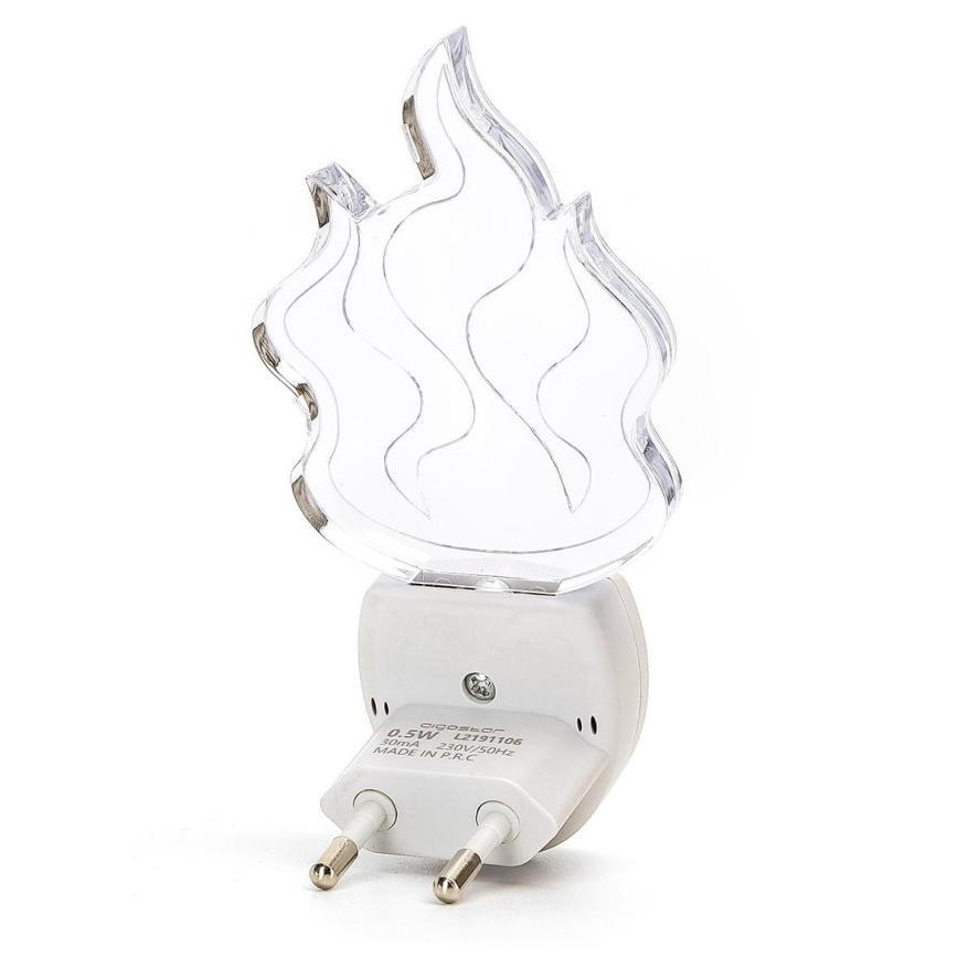 Aigostar - LED RGB Nattlampa med sensor LED/0,5W/230V flamma