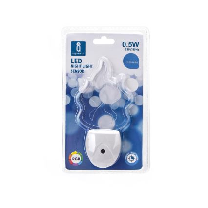 Aigostar - LED RGB Nattlampa med sensor LED/0,5W/230V flamma