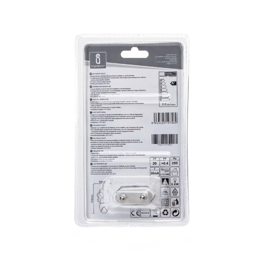 Aigostar - LED RGB Nattlampa med sensor LED/0,5W/230V flamma