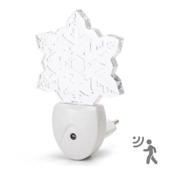 Aigostar - LED RGB Nattlampa med sensor LED/0,5W/230V snöflinga
