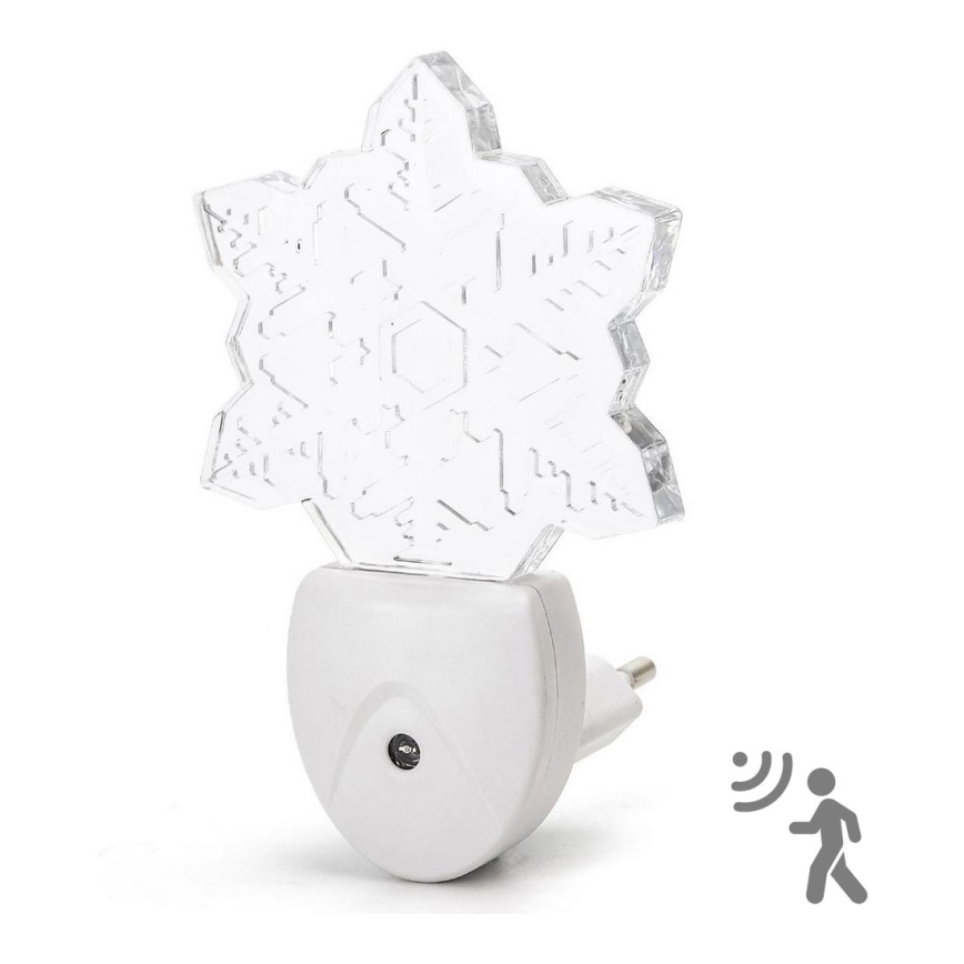Aigostar - LED RGB Nattlampa med sensor LED/0,5W/230V snöflinga