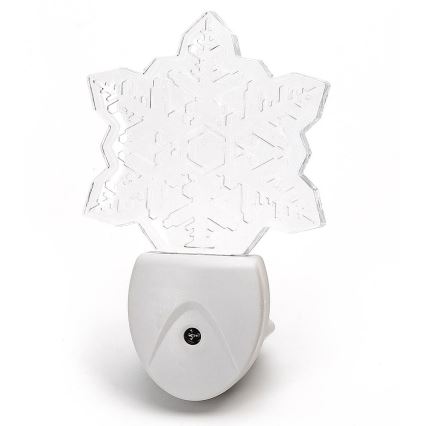 Aigostar - LED RGB Nattlampa med sensor LED/0,5W/230V snöflinga