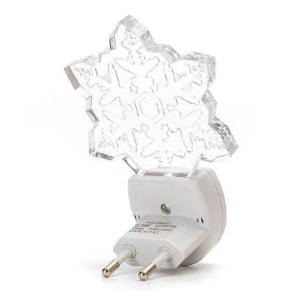 Aigostar - LED RGB Nattlampa med sensor LED/0,5W/230V snöflinga