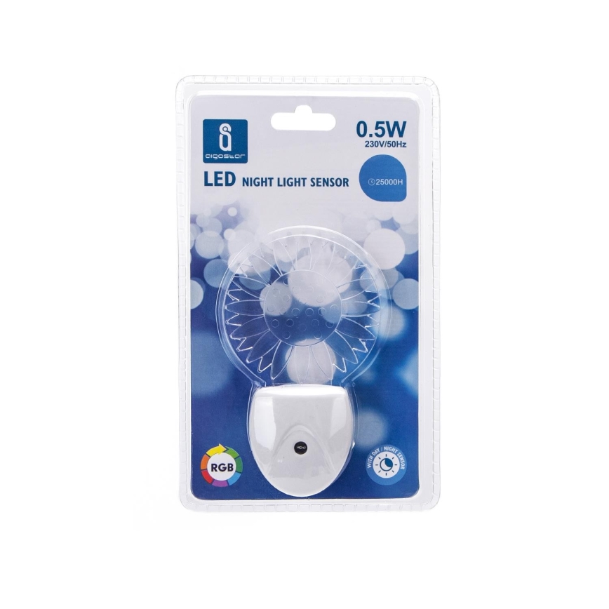 Aigostar - LED RGB Nattlampa med sensor LED/0,5W/230V sun