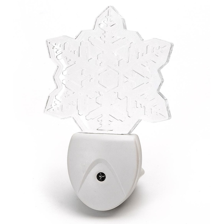 Aigostar - LED RGB Nattlampa med skymningssensor LED/0,5W/230V snöflinga