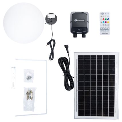 Aigostar - LED RGB Dimbar  solcellsljuskrona MESH LED/5W/3,7V 8000 mAh 2700K-6500K IP65 diameter 30 cm
