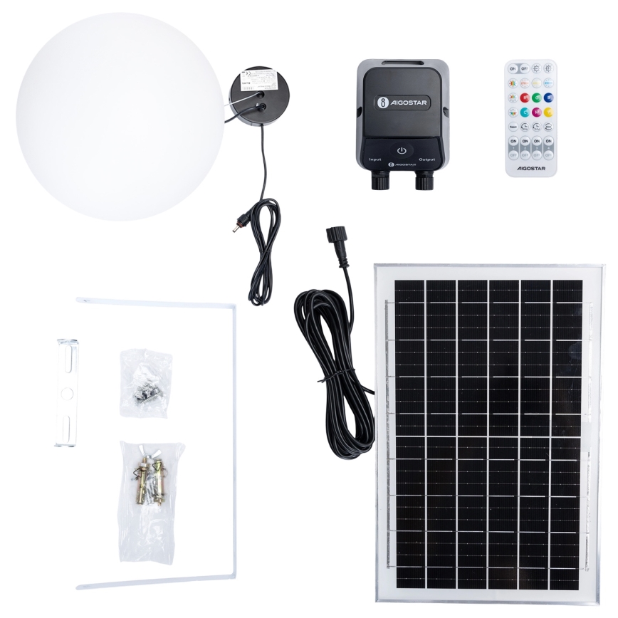 Aigostar - LED RGB Dimbar  solcellsljuskrona MESH LED/5W/3,7V 8000 mAh 2700K-6500K IP65 diameter 30 cm